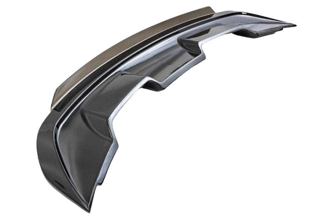 Mustang S550 - GT500 Style Rear Spoiler with Tinted Wicker Bill - Gloss Black