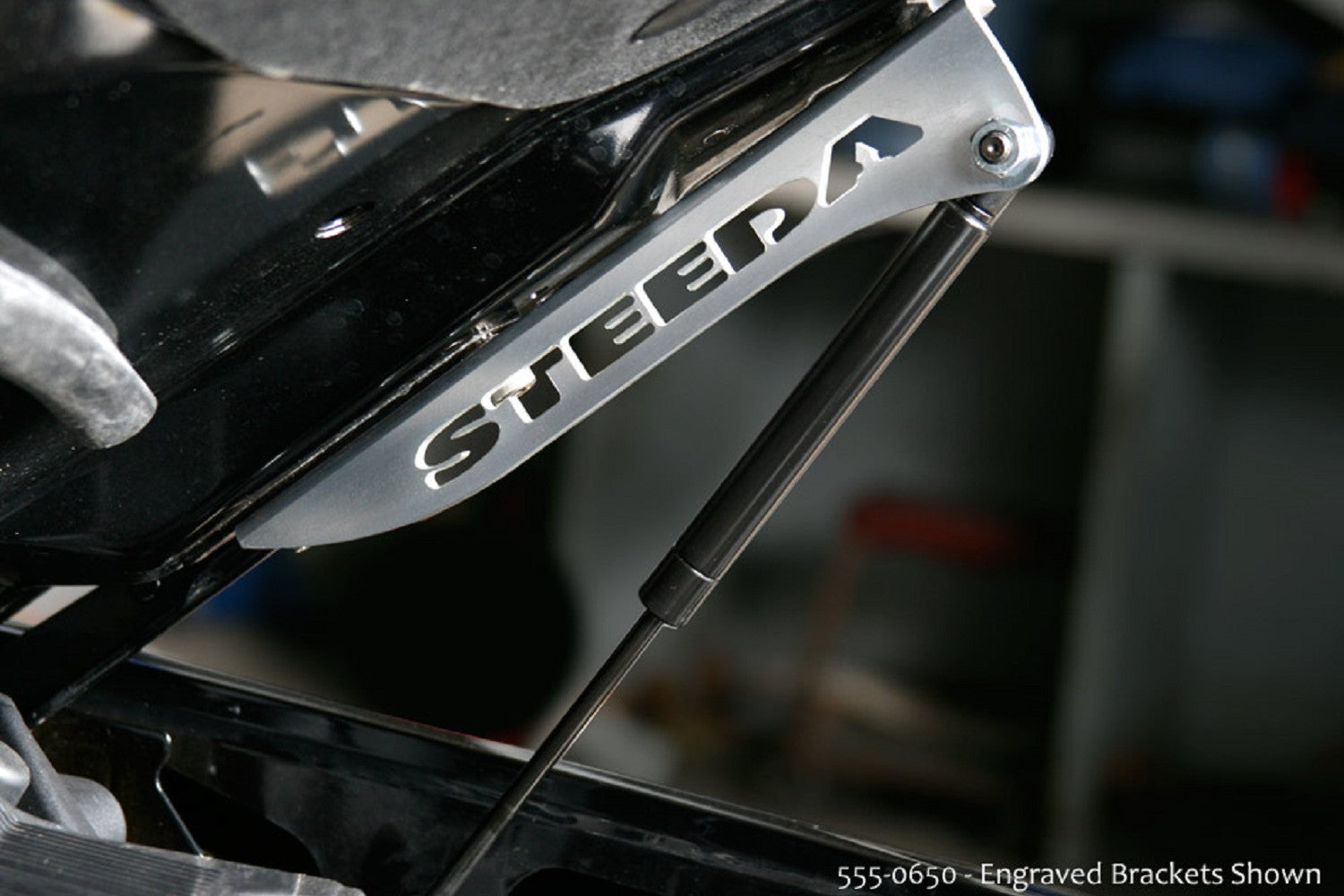 Steeda S197 Mustang Engraved Billet Hood Strut Kit (2005-2014)