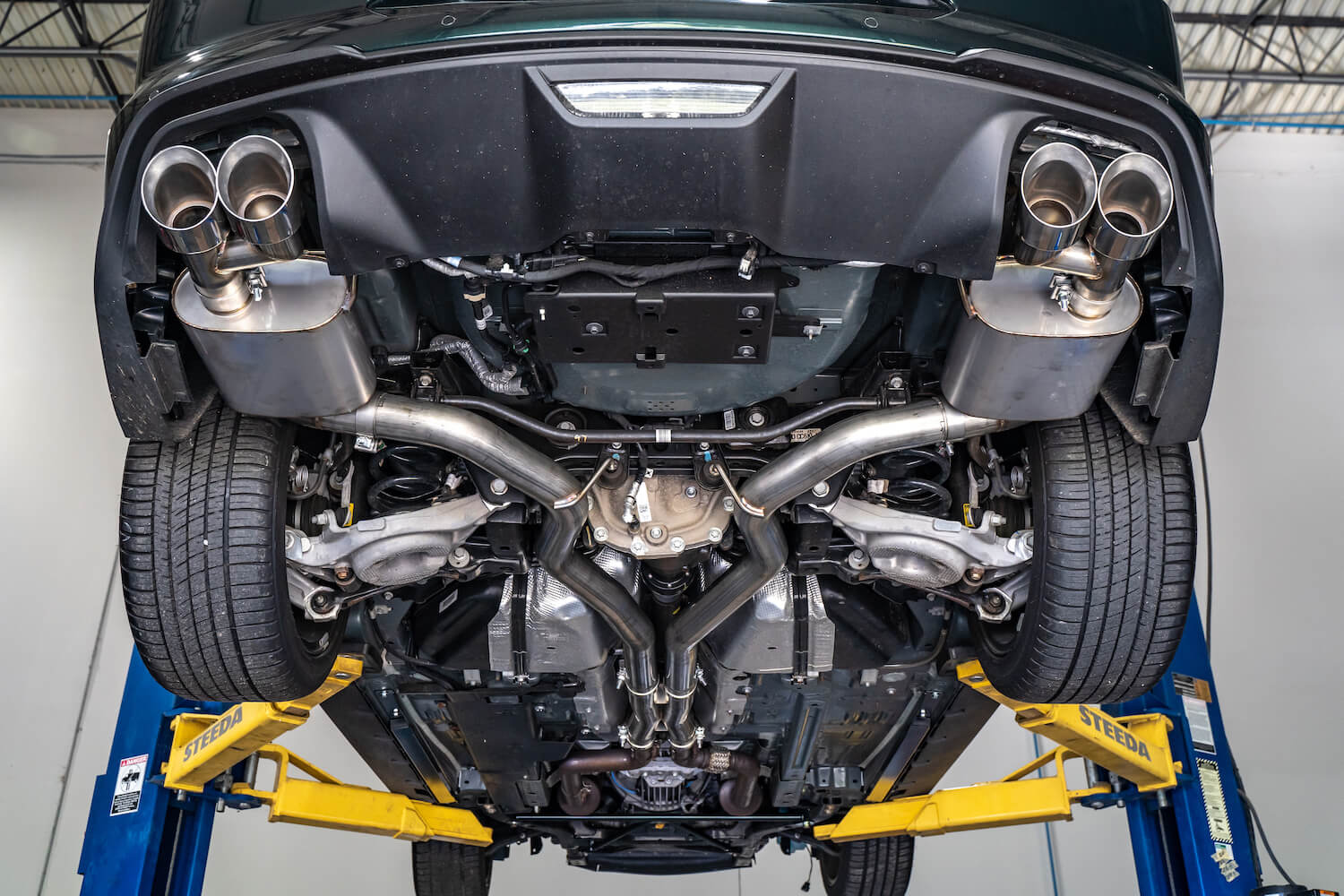 Steeda Mustang GT V8 3" Quad Tip Passive Catback System (2018-2023)