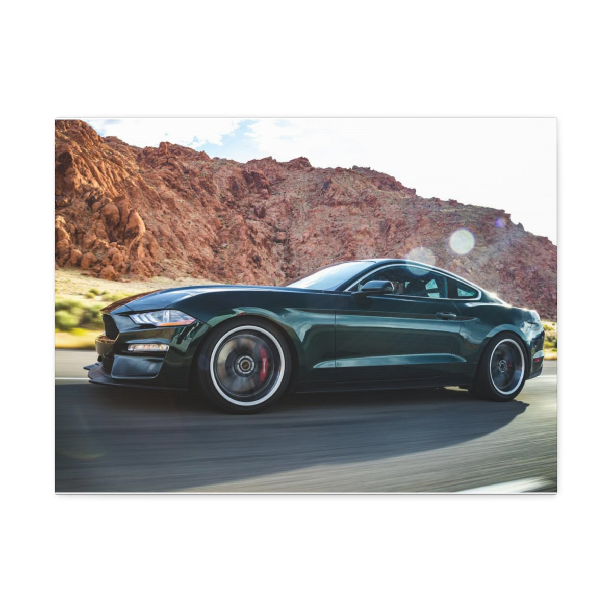 Steeda Steve McQueen Limited Edition Bullitt in Flight - Canvas Print