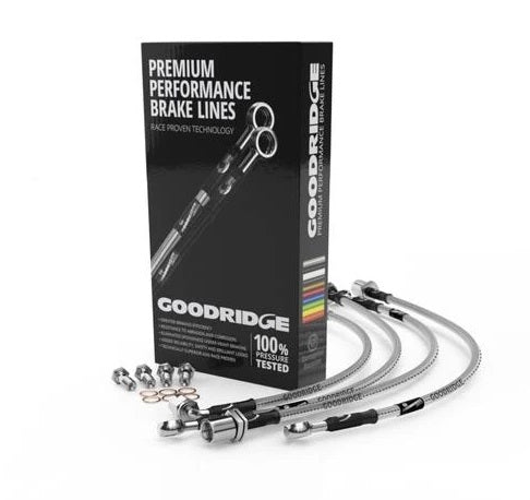 Ford Focus RS mk3 2.3L Stainless Steel braided Brake lines by Goodridge Clear with logo multiple finishes available