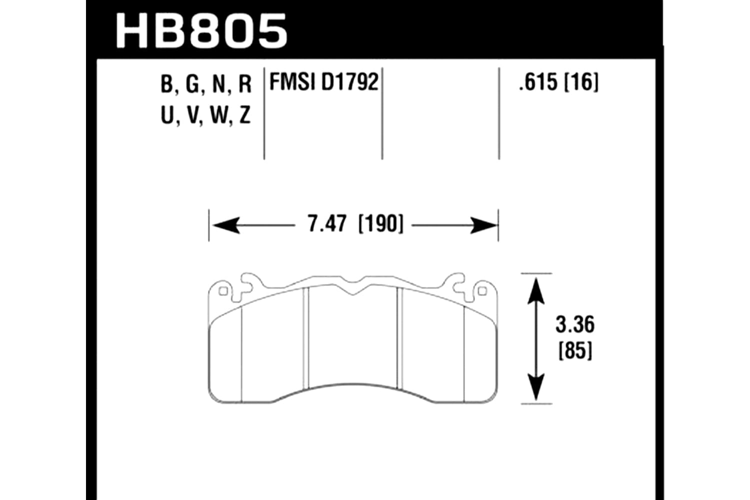 Hawk DTC-60 S550 Mustang Front Brake Pads (2015-2021)