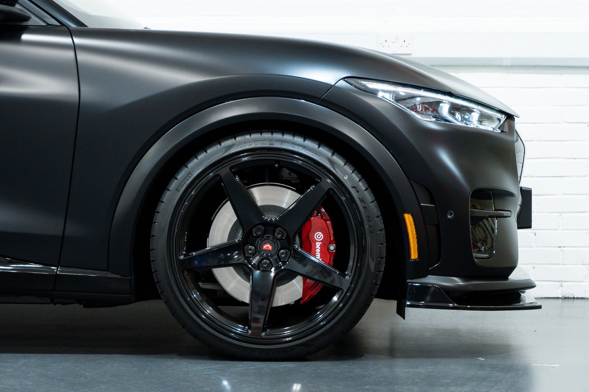 Eibach Mustang Mach E Lowering Springs fitted 22" wheel close up