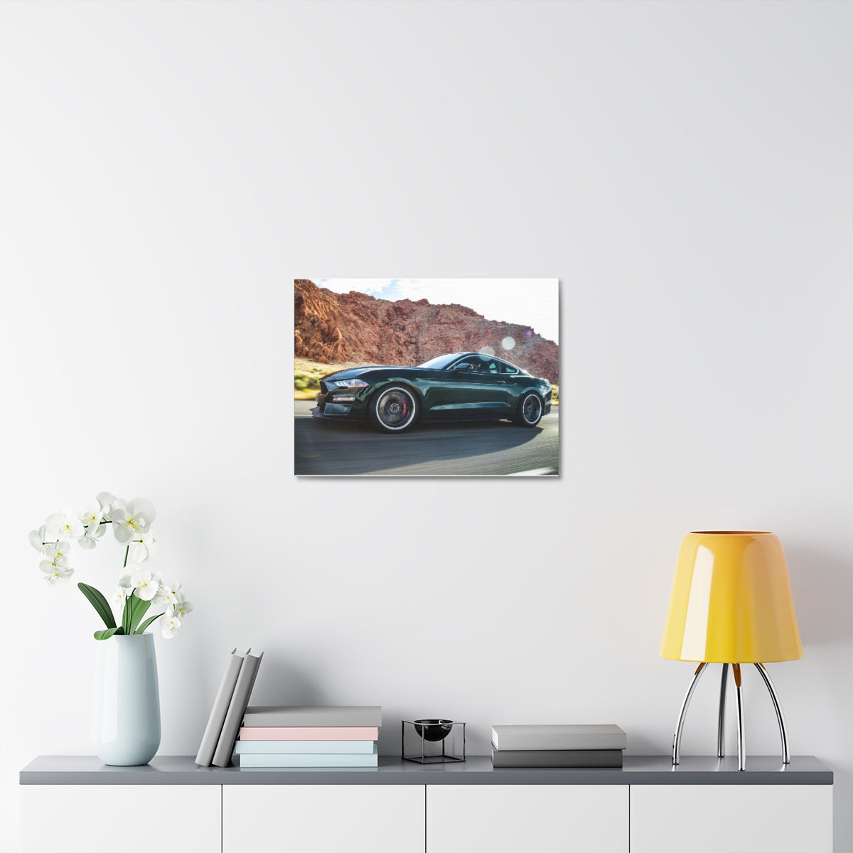 Steeda Steve McQueen Limited Edition Bullitt in Flight - Canvas Print