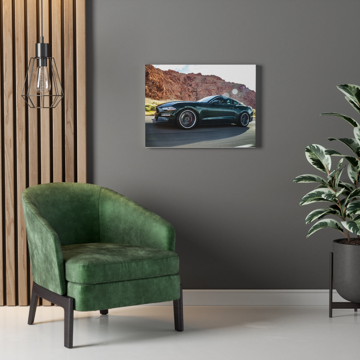 Steeda Steve McQueen Limited Edition Bullitt in Flight - Canvas Print