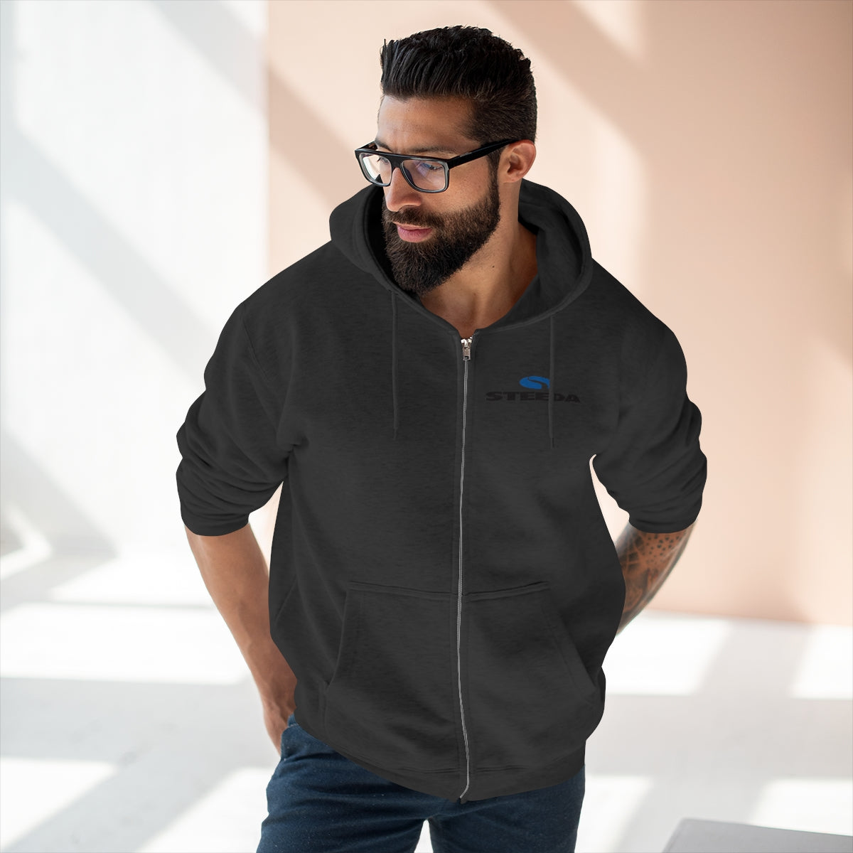 Steeda Logo Full Zip Hoodie - 3 Colours - Front / Rear Design