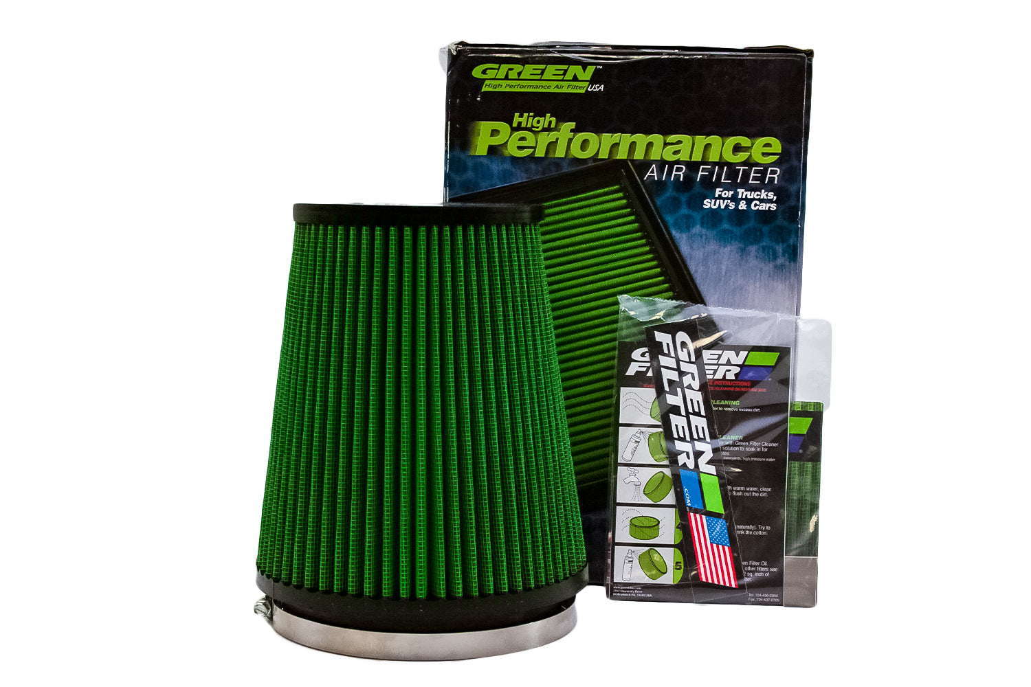 Green Filter Mustang Bullitt/Mach-1/GT350/GT500 High-Performance Air Filter (2015-2022)